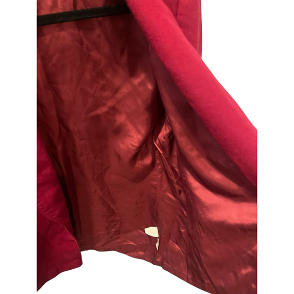 Miss Pendleton Vintage 100% Virgin Wool Made In USA Burgundy Blazer Size 12 - Picture 4 of 6